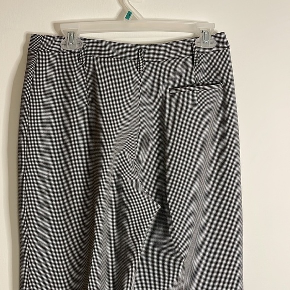 VTG 90s Career Business Pants Houndstooth Waist Trouser 10P Gray Contemporary - Picture 6 of 10